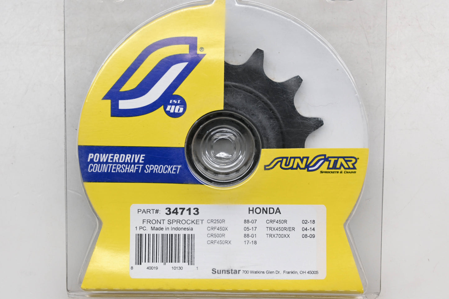 Sunstar 34713 Honda 13T Front Countershaft Sprocket NOS