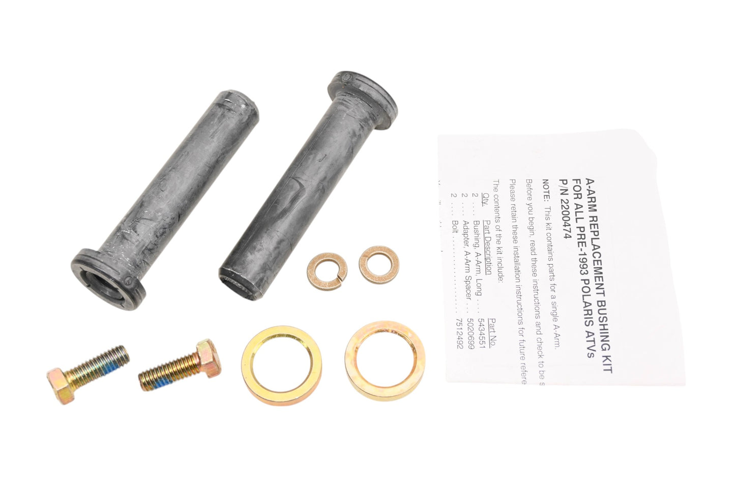 New OEM Polaris 2200474 A-Arm Bushing Kit NOS