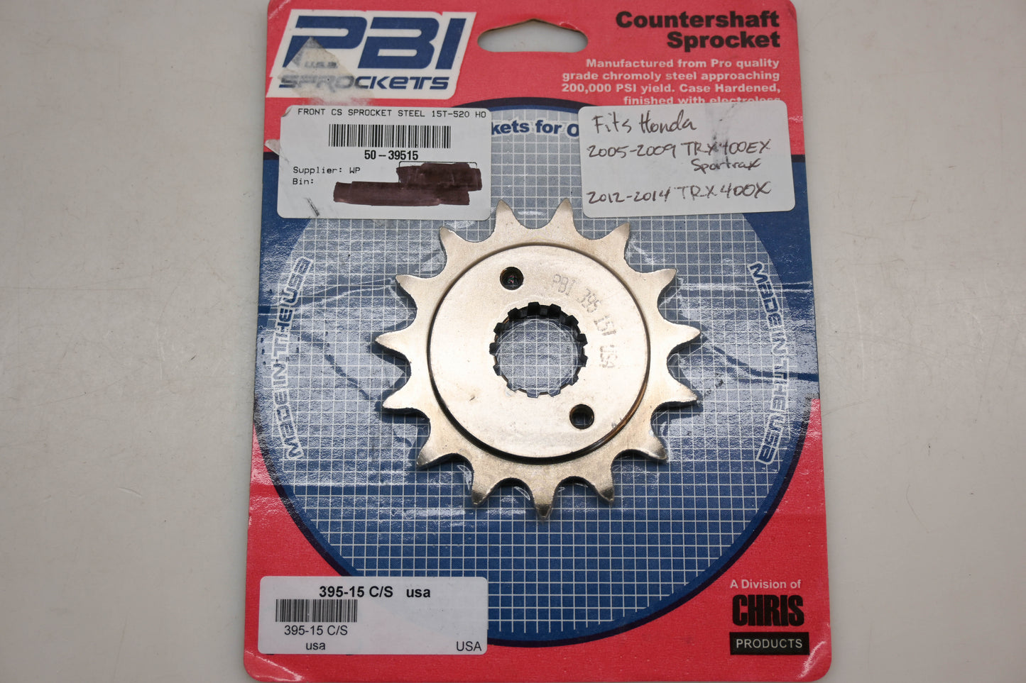 PBI Sprockets 395-15, 50-39515 Honda 15T Front Sprocket NOS