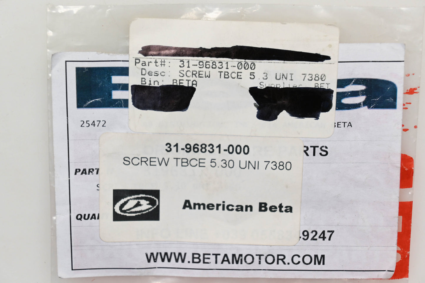 Beta 31-96831-000, 31.96831.000 Screw NOS