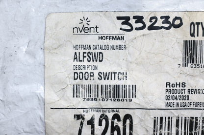 Hoffman ALFSWD Door Switch NOS