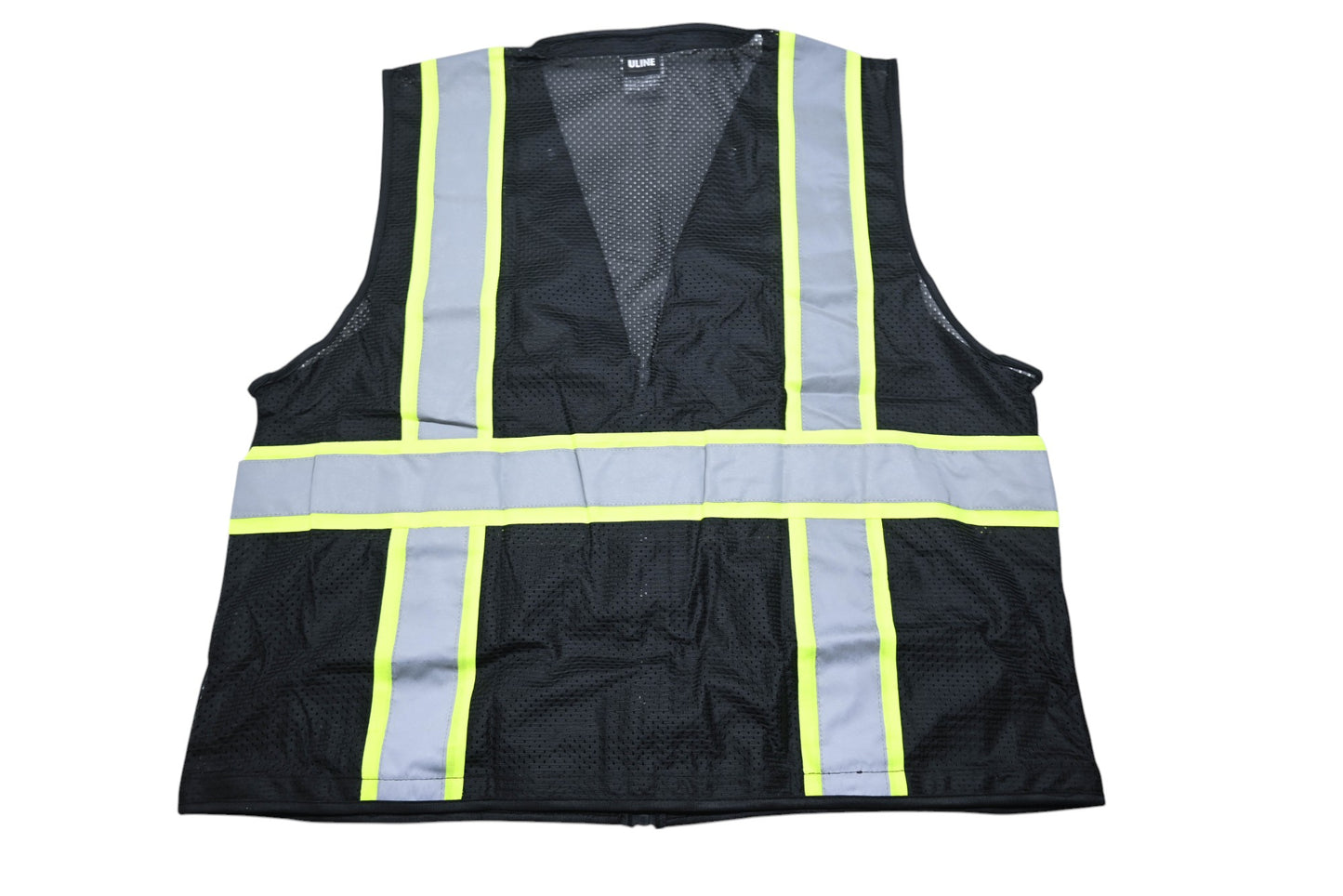 ULine S-22908BL-L Colored Safety Vest Black L/XL NOS