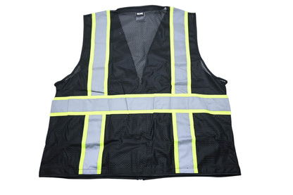 ULine S-22908BL-L Colored Safety Vest Black L/XL NOS