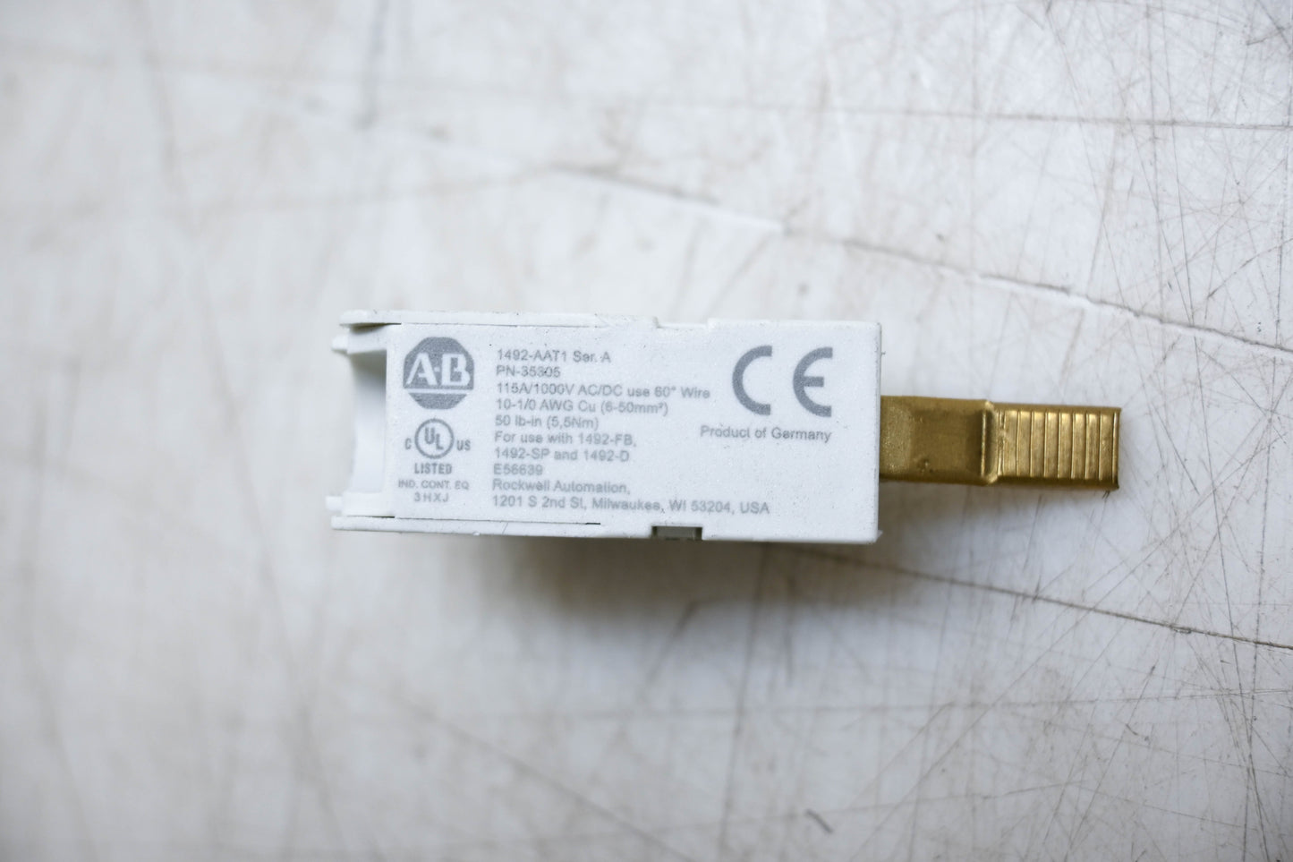 Allen-Bradley 1492-AAT1 Series A Bus Bar Feed Terminal NOS