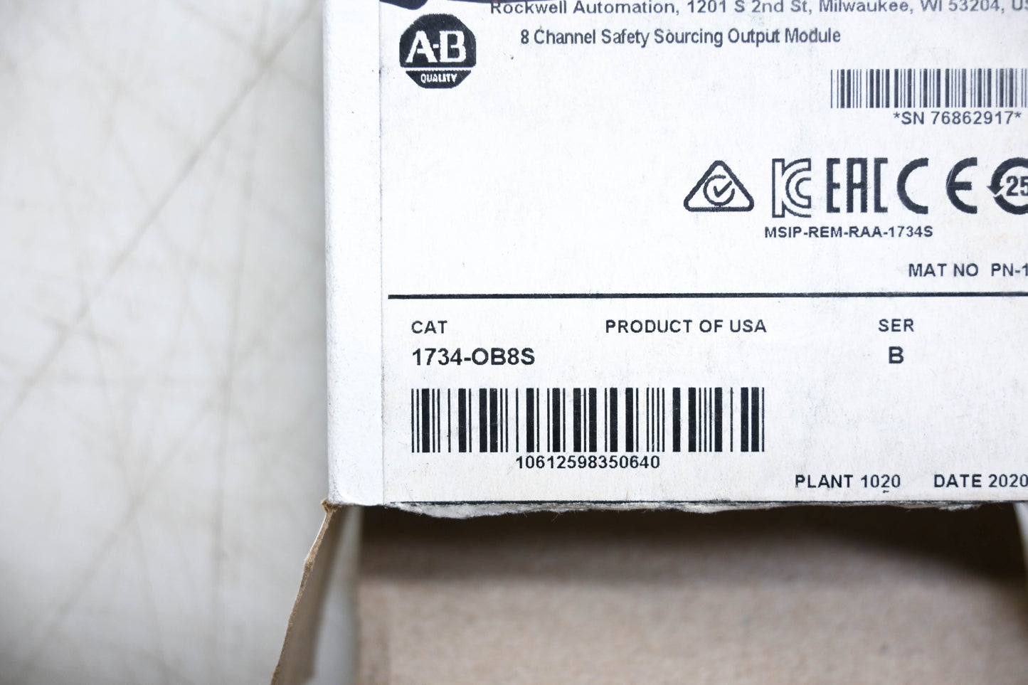 Allen-Bradley 1734-OB8S Series B 8 Channel Safety Sourcing Output Module NOS