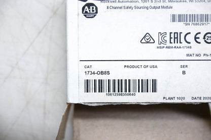 Allen-Bradley 1734-OB8S Series B 8 Channel Safety Sourcing Output Module NOS