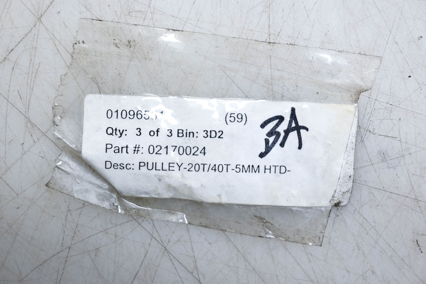 Aftermarket 02170024 20T/40T 5mm HTD Pulley with Pin