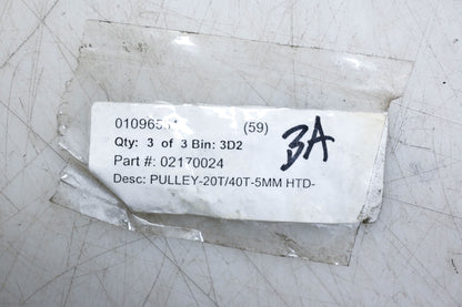 Aftermarket 02170024 20T/40T 5mm HTD Pulley with Pin