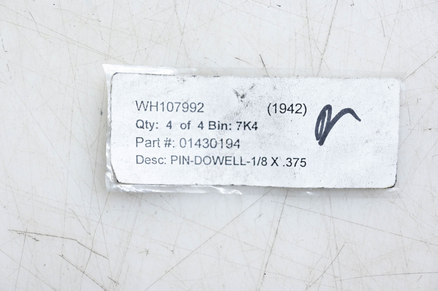 Aftermarket 01430194 Hard Steel Pin Dowel 1/8"x0.375" NOS