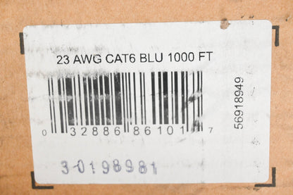 Southwire 56918949, 23 AWG CAT6 BLU CAT6 Data Cable CMR-Blue 23/4 Roughly 300ft