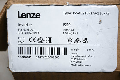 Lenze I55AE215F1AV1107KS Inverter Standard I/O NOS