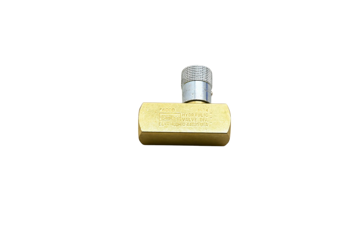 Parker F600B Brass Inline Flow Control Valve NOS