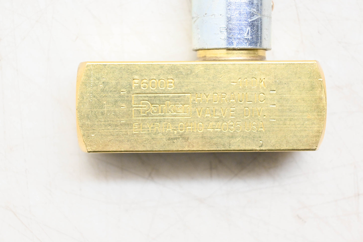 Parker F600B Brass Inline Flow Control Valve NOS