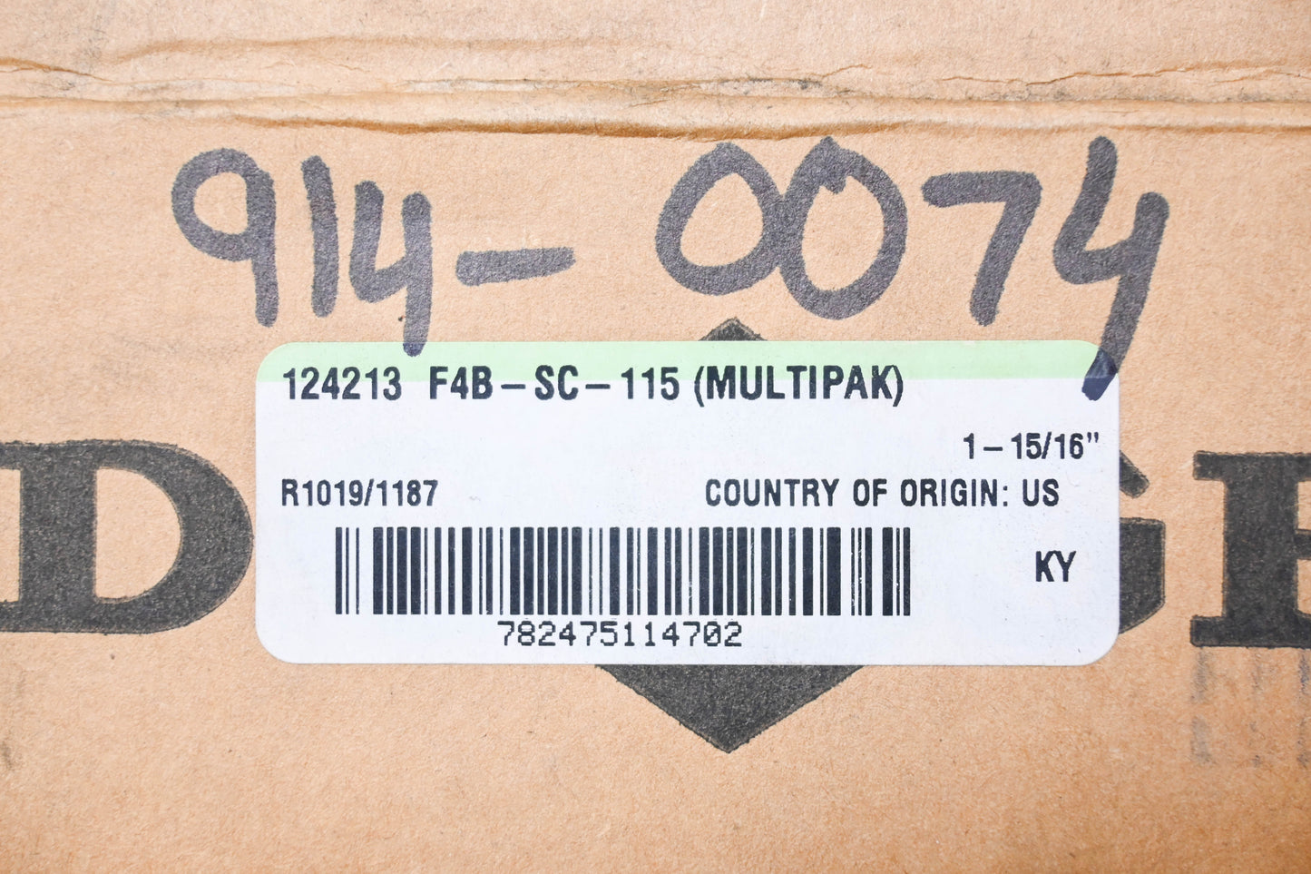 Dodge F4B-SC-115 Flange Mount Ball Bearing NOS