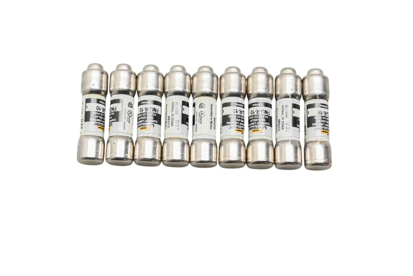 Bussman FNQ-R-10 Time-Delay Fuses Qty 9 NOS