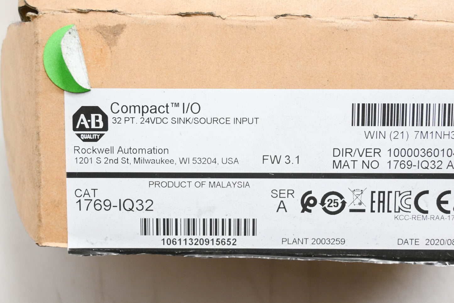 Allen-Bradley 1769-IQ32 Compact I/O 24VDC Input Module NOS
