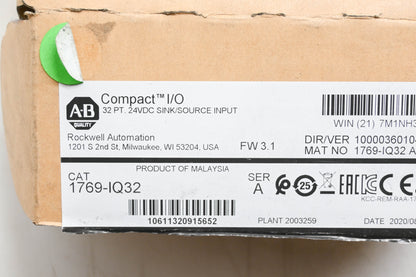 Allen-Bradley 1769-IQ32 Compact I/O 24VDC Input Module NOS