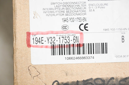 Allen-Bradley 194E-Y32-1753-6N Switch Disconnector NOS