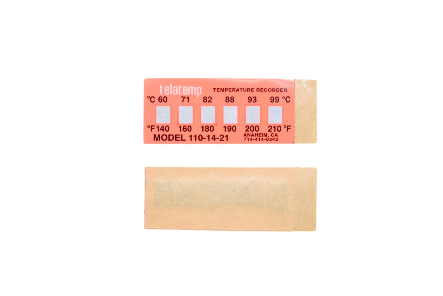telatemp 110-14-21 Non-Reversible Temperature Indicators Qty 2 NOS