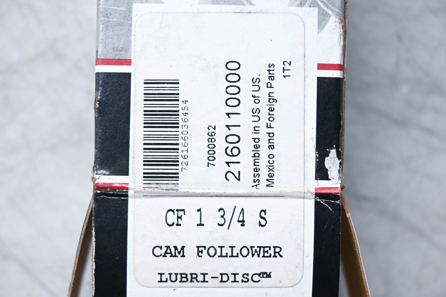 McGill CF 1 3/4, 2160112000 Precision Bearing Cam Follower Lubri-Disc NOS