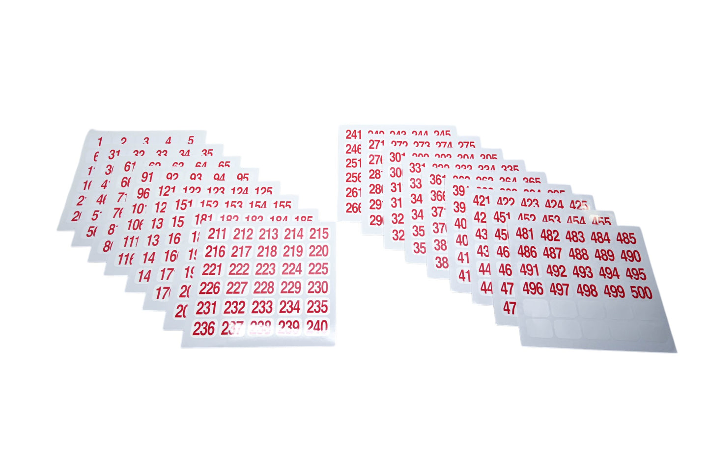 Selectouch 01380152 Number Sticker Set 1-500 NOS
