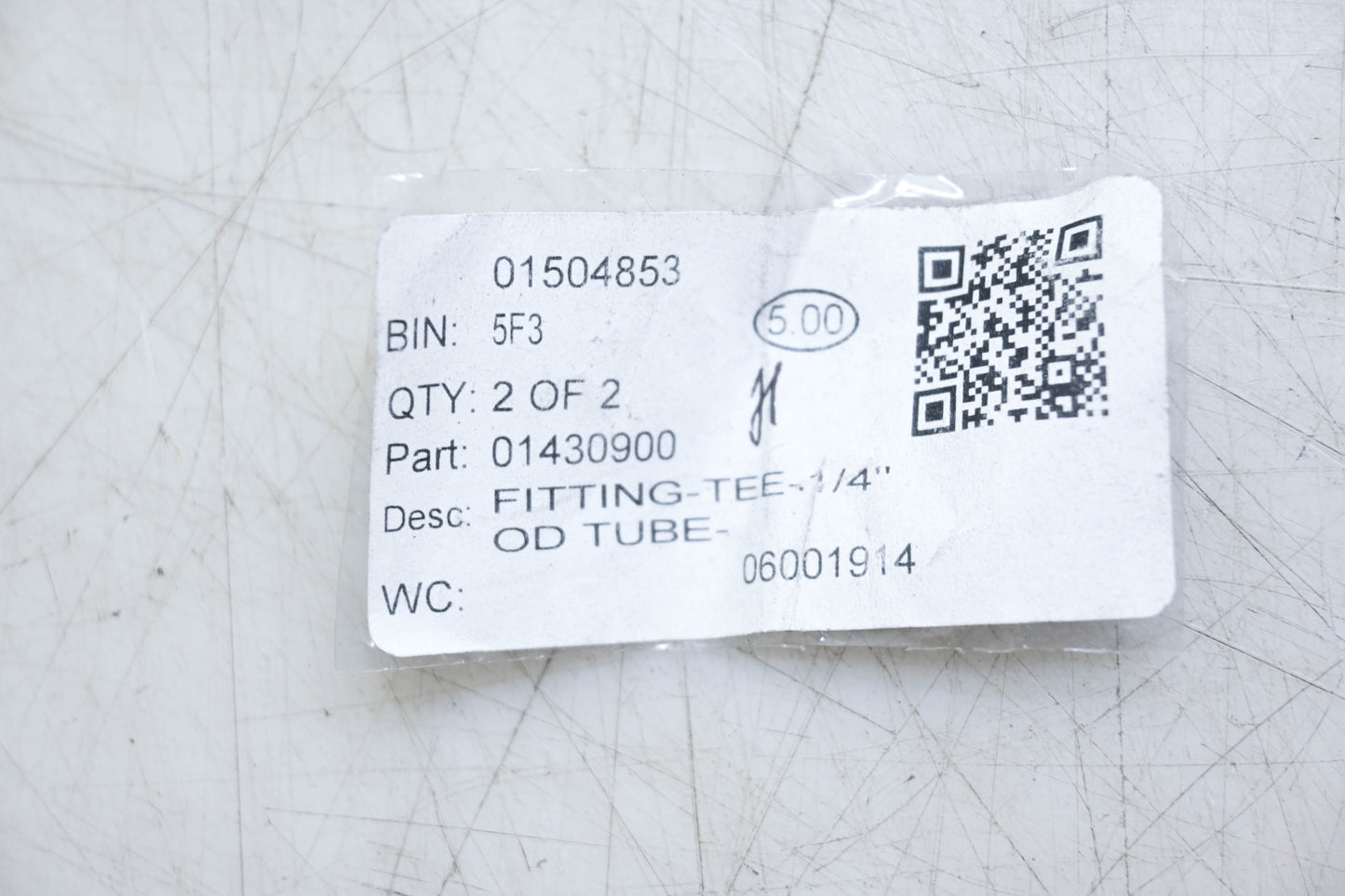 Aftermarket 01430900 Fitting Tee 1/4" OD Tube NOS