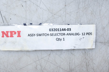 NPI 03201144-03, C4D0112N-A 12 POS Analog Selector Switch NOS