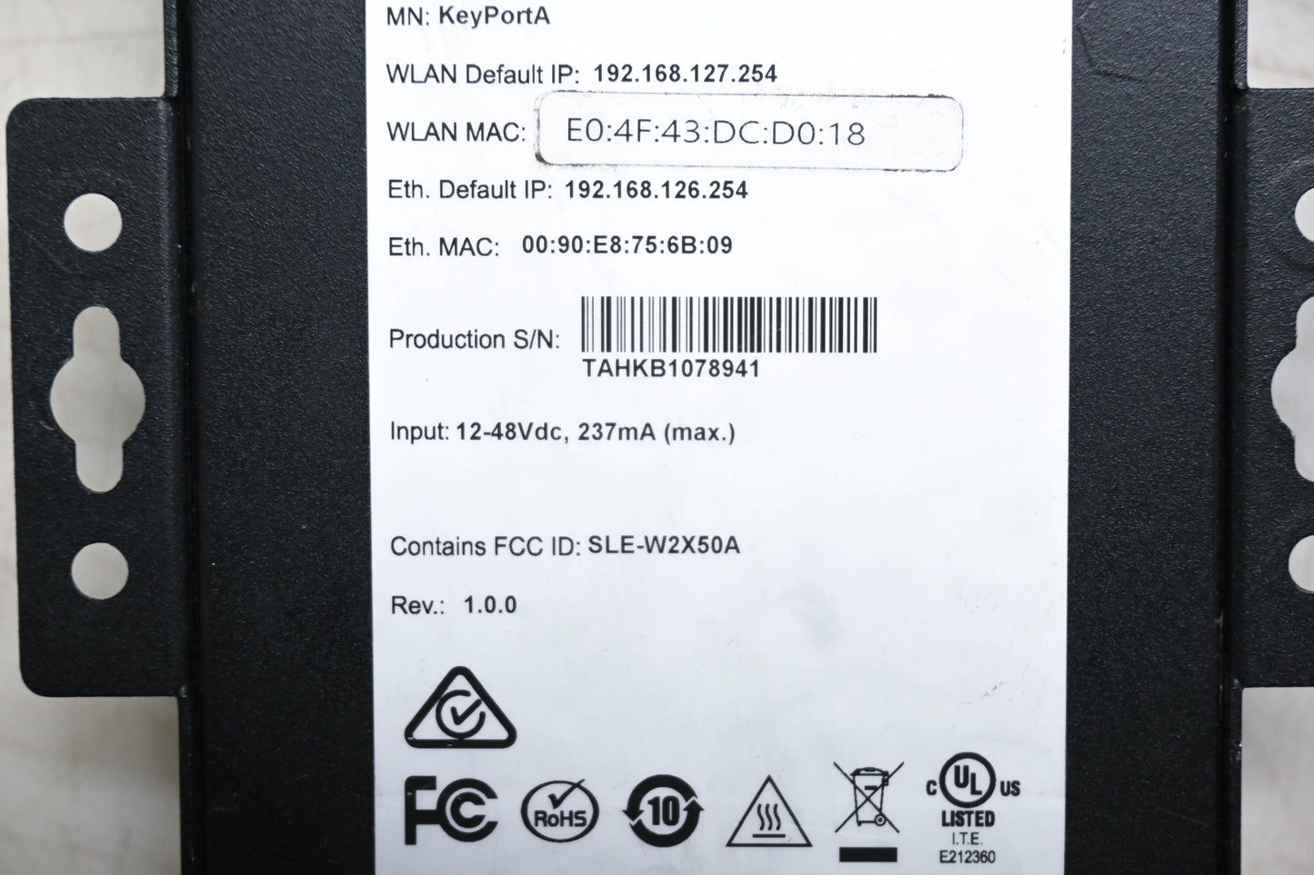 Keytroller TAHKB1078941 Wireless Serial Device Server