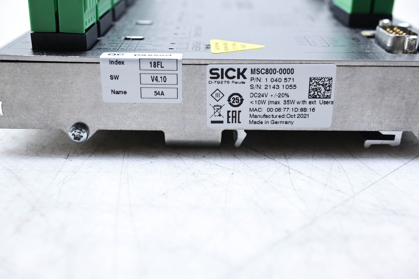Sick MSC800-0000 Modular System Track Trace Controller, Software Version V4.10 NOS