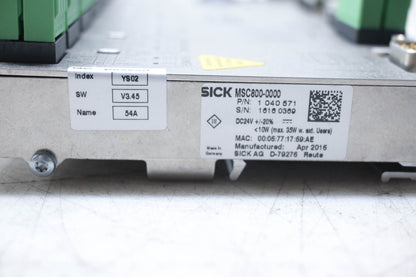 Sick MSC800-0000 Modular System Track Trace Controller, Software Version V3.45 NOS