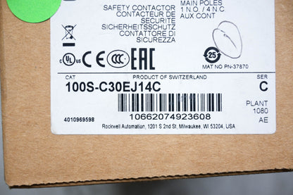 Allen-Bradley 100S-C30EJ14C Safety Contactor 24VDC NOS