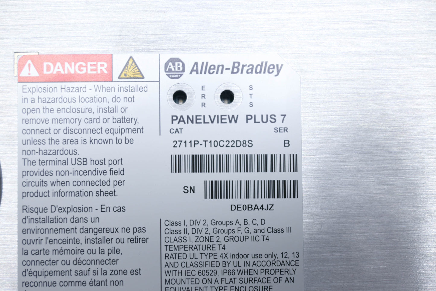 Allen-Bradley 2711P-T10C22D8S PanelView Plus 7 Color Touch 10" NOS