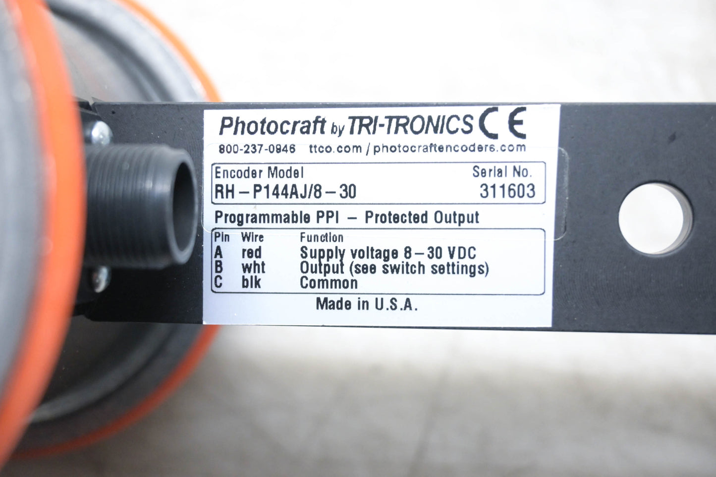 Tri-Tronics RH-P144AJ/8-30 Photocraft Programmable 2 Wheel Encoder NOS