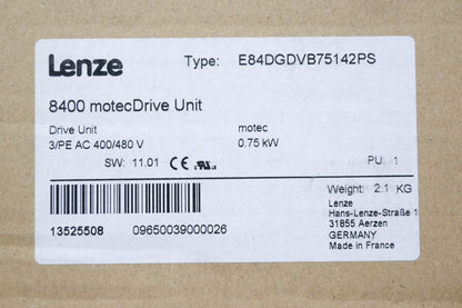 Lenze E84DGDVB75142PS Motec Drive Unit NOS
