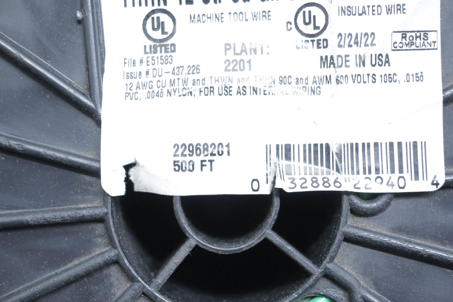Southwire 22968201 12 AWG Green Building Wire Roughly 500ft NOS