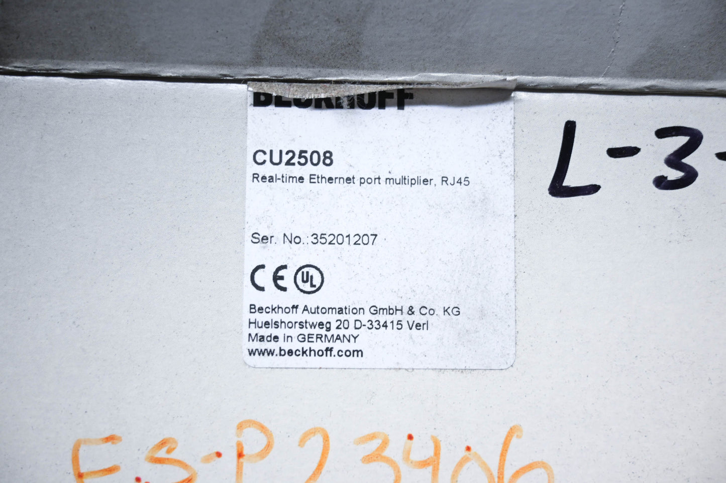 Beckhoff CU2508 Switch Network Interface Module NOS