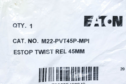 Eaton M22-PVT45P-MPI Emergency Stop Push Button NOS