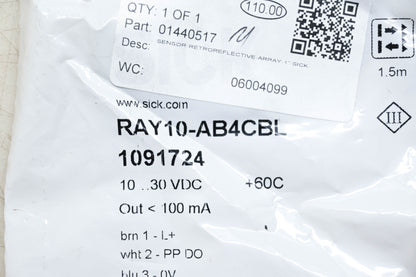 Sick RAY10-AB4CBL Optical Sensor NOS
