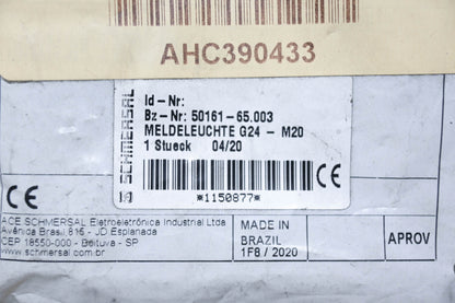 Schmersal 50161-65.003, PL-M20-24V Pilot Light Kit NOS