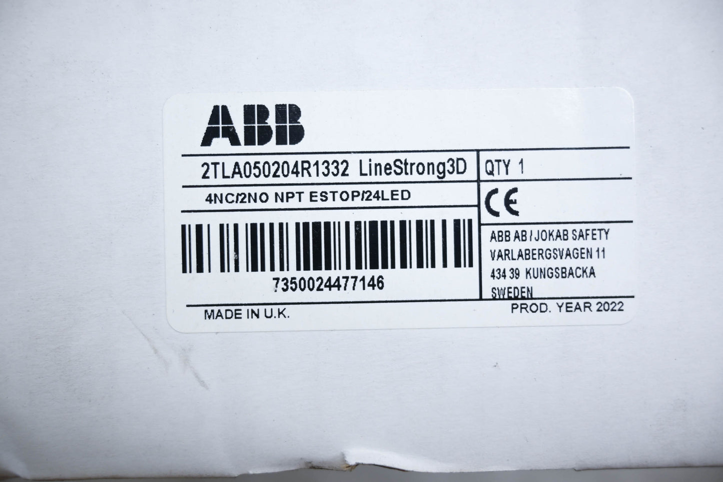 ABB 2TLA050204R1332 Emergency Stop Grab Wire NOS
