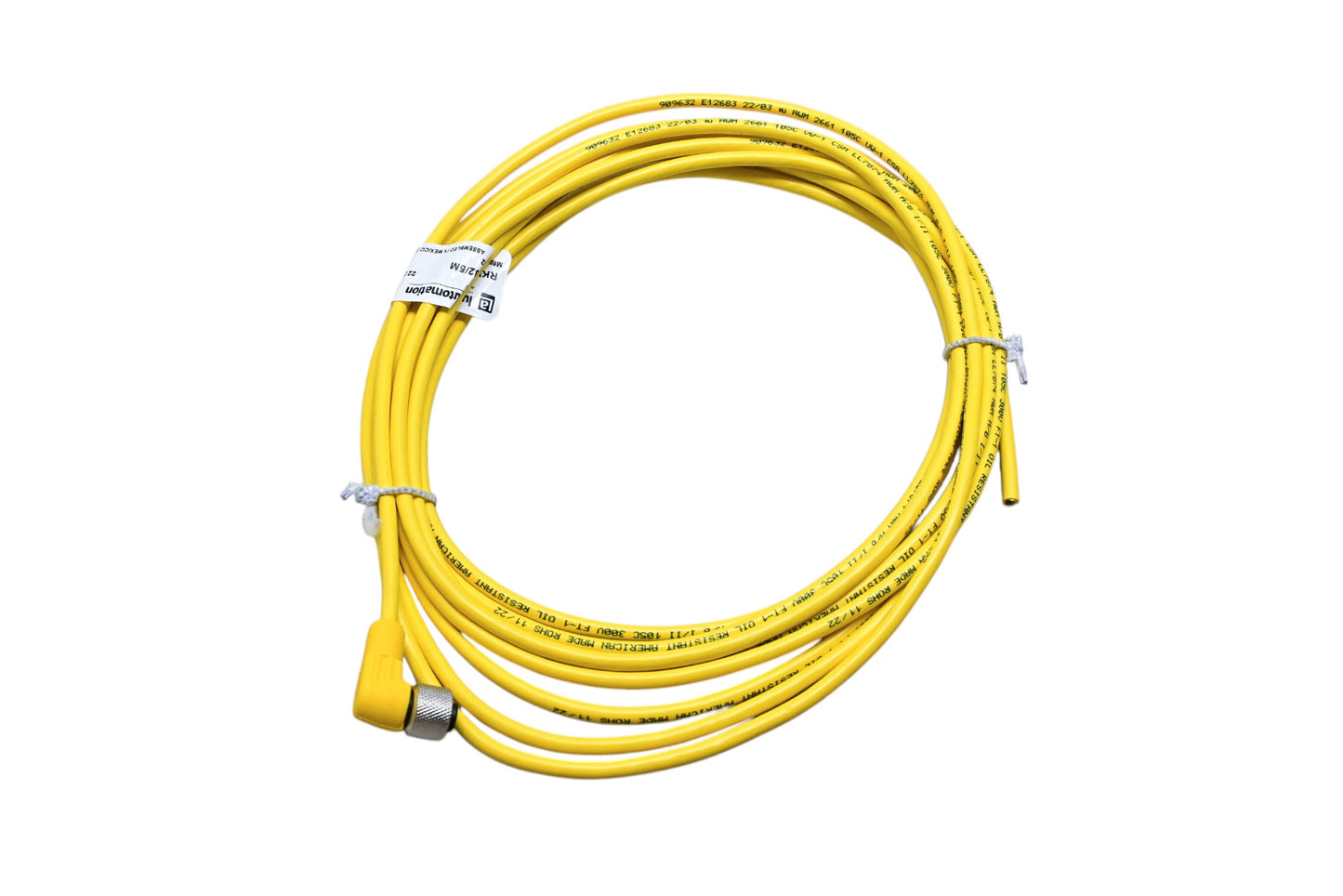 Lumberg RKWT 4-3-632/5M Yellow Cord Set Cable Angled Connector NOS