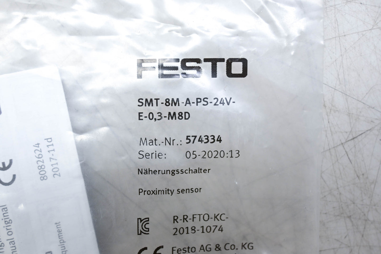 Festo SMT-8M-A-PS-24V-E-0,3-M8D, 574334 Magnetic Proximity Sensor NOS