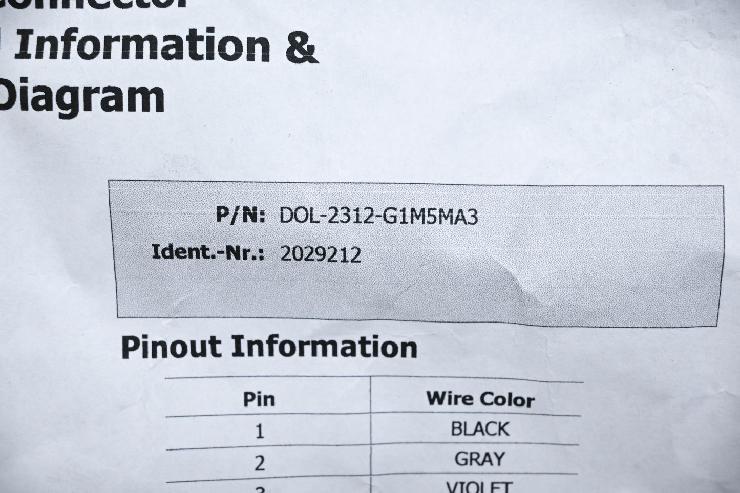 Sick DOL-2312-G1M5MA3 Communication Cable NOS