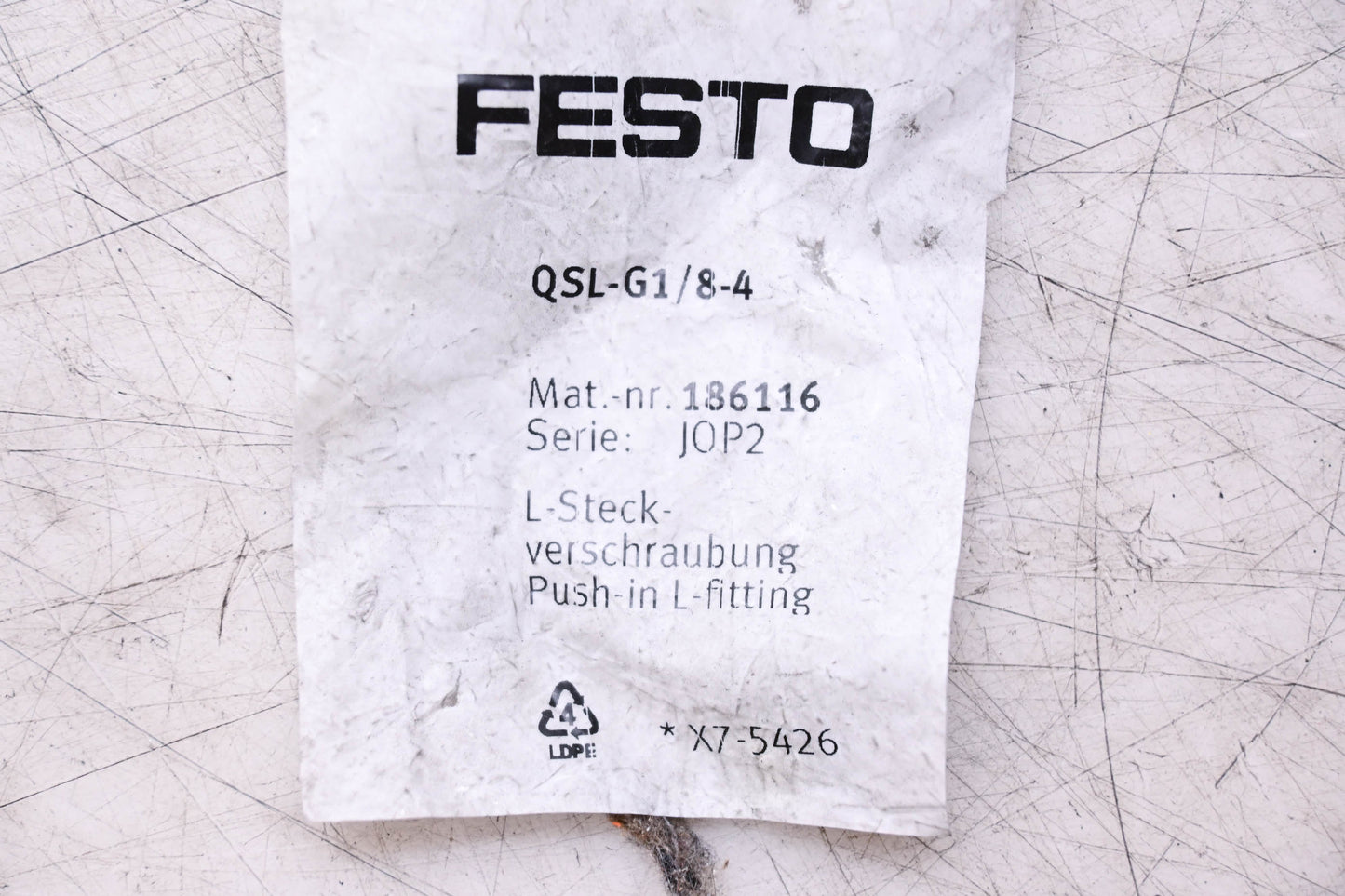 Festo QSL-G1/8-4 Push-In Elbow Fittings Qty 11 NOS