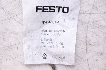 Festo QSL-G1/8-4 Push-In Elbow Fittings Qty 11 NOS