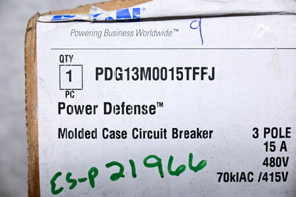 Eaton PDG13M0015TFFJ Molded Case Circuit Breaker NOS