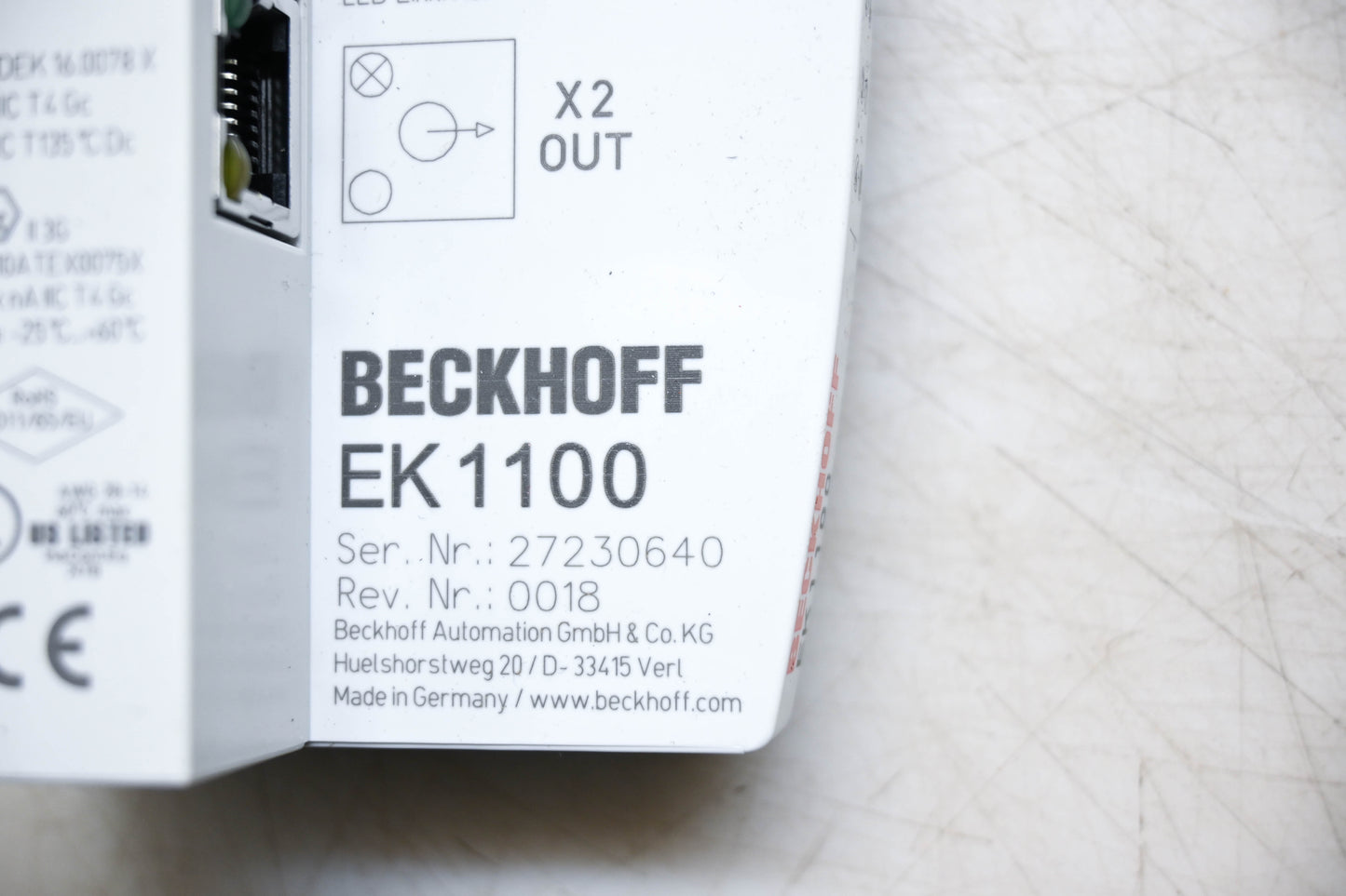 Beckhoff EK1100 Ethercat Coupler NOS
