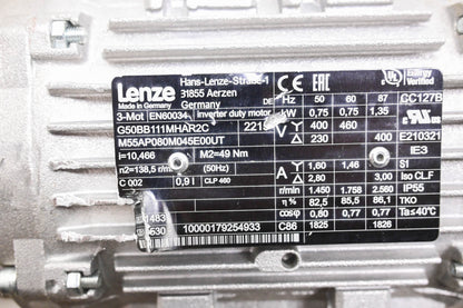 Lenze G50BB111MHAR2C AC Gear Motor