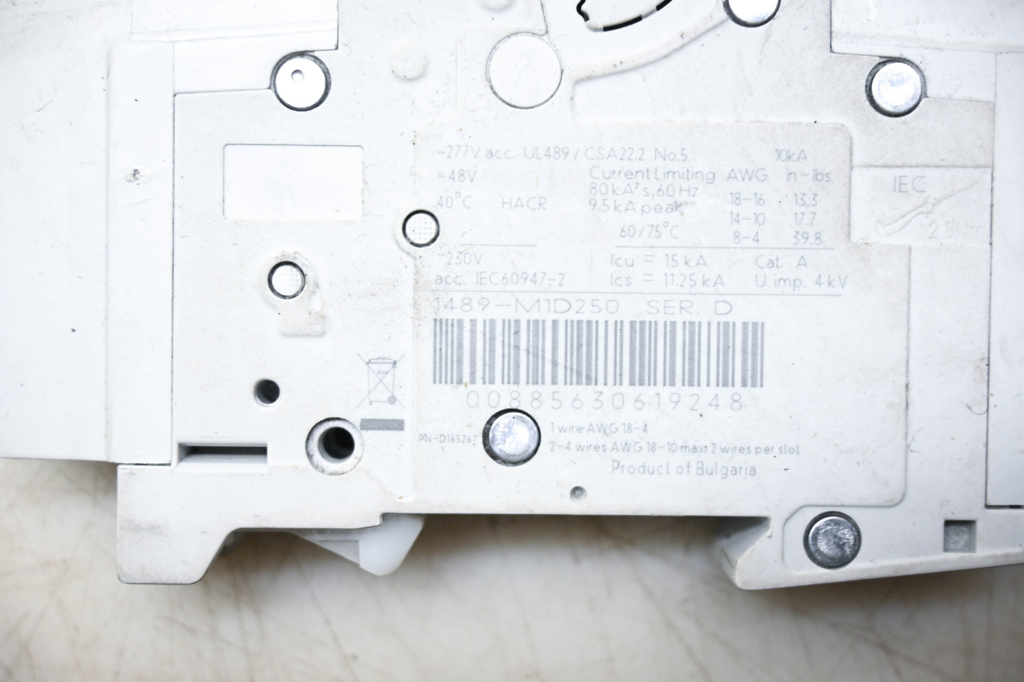 Allen-Bradley 1489-M1D250 Miniature Circuit Breaker NOS