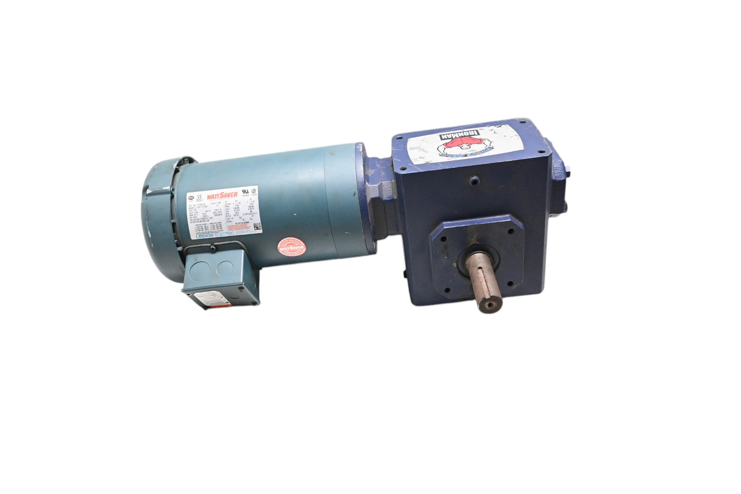 Leeson Grove Gear 121065.00, C145T17FC38E, GR8300234.00 WattSaver Motor and Ironman Right Angle Gear Reducer